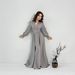 Muslim Dress Women Elegant V-Neck Long Sleeve Evening Dress For Women – Chic Solid Color Formal Gown With Flowy Silhouette_ecoleips.com