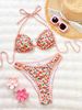 Women's Clothing Floral Print European American Style Bikini Swimsuit Women's High End Sexy Double Shoulder Strap Beach Hot Spring_ecoleips.com