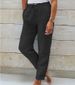 Women's Loose Long Trousers Elastic Waist Solid Color Cotton Linen Wide Leg Pants Summer_ecoleips.com