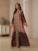 Muslim Women's Long Robe, Printed Embellished Dress, Elegant Evening Gown, Stylish Muslim Fashion, Perfect For Special Occasions_ecoleips.com