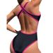 Women's One-Piece Swimsuit – Sexy Cutout Back, High-Leg Design & Adjustable Straps (Quick-Dry Polyester, UPF 50+, Tummy Control)_ecoleips.com