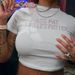 European And American Sexy Cropped Short-sleeve T-shirt With Letter Rhinestones_ecoleips.com