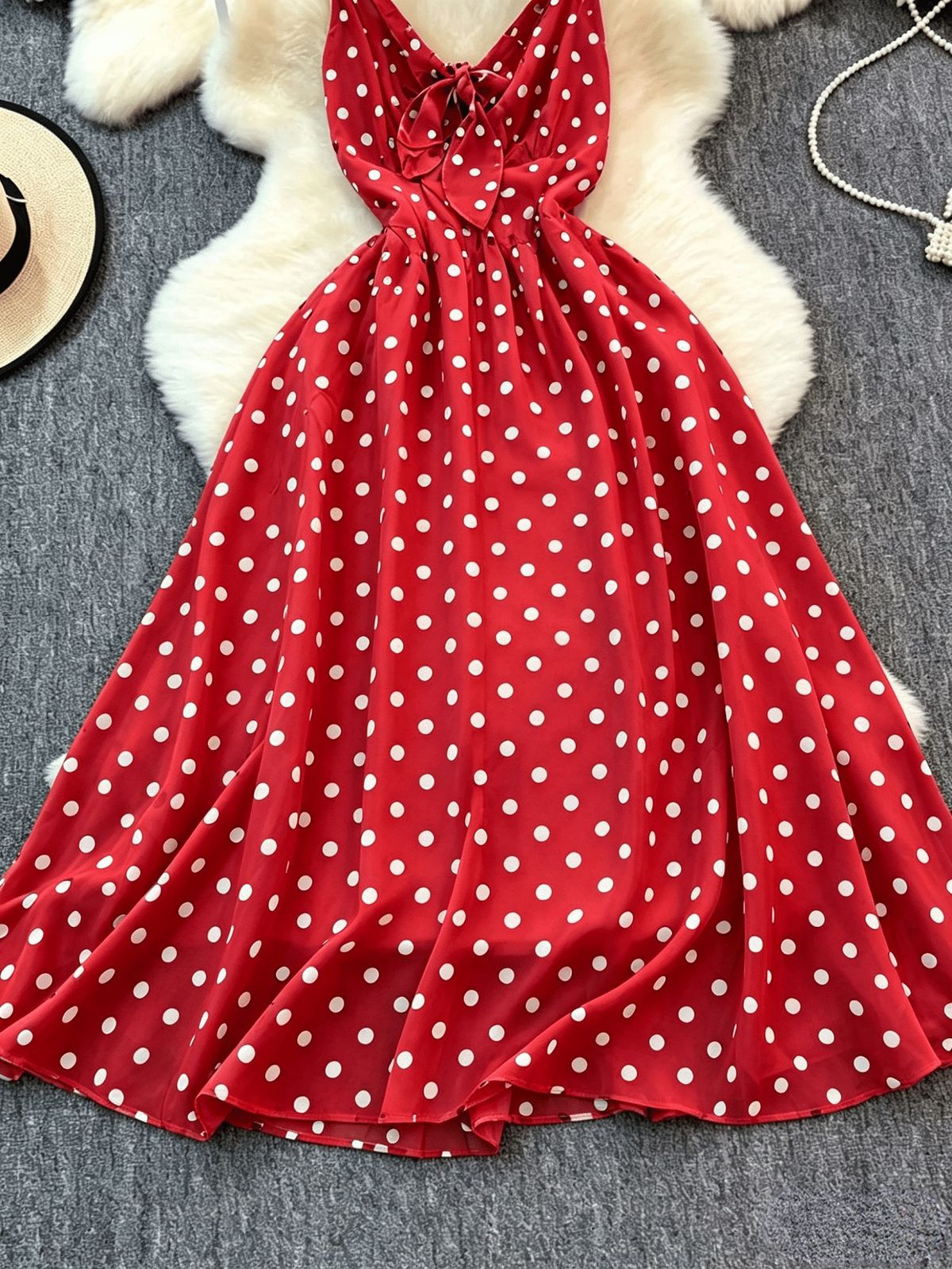 Women's Colorful Floral Print V Neck Dress Bohemian Style Summer Niche Suspender Dress_ecoleips.com