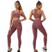 European And American Seamless Knitted Dot Two-Piece Bra Vest Long Pants Set For Women Spring Summer Fitness Clothing_ecoleips.com