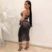 Women’s Clothing Diamond-encrusted chest strap rhinestone two-piece two-color night suit_ecoleips.com