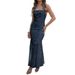 Women's Strapless Solid Slim Fit Bodycon Maxi Dress_ecoleips.com