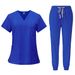 Women's Clothing Quick Drying Elastic Hand Washing Clothes, Doctor's Short Sleeved Work Clothes, Female Hospital Operating Room Split Suit_ecoleips.com