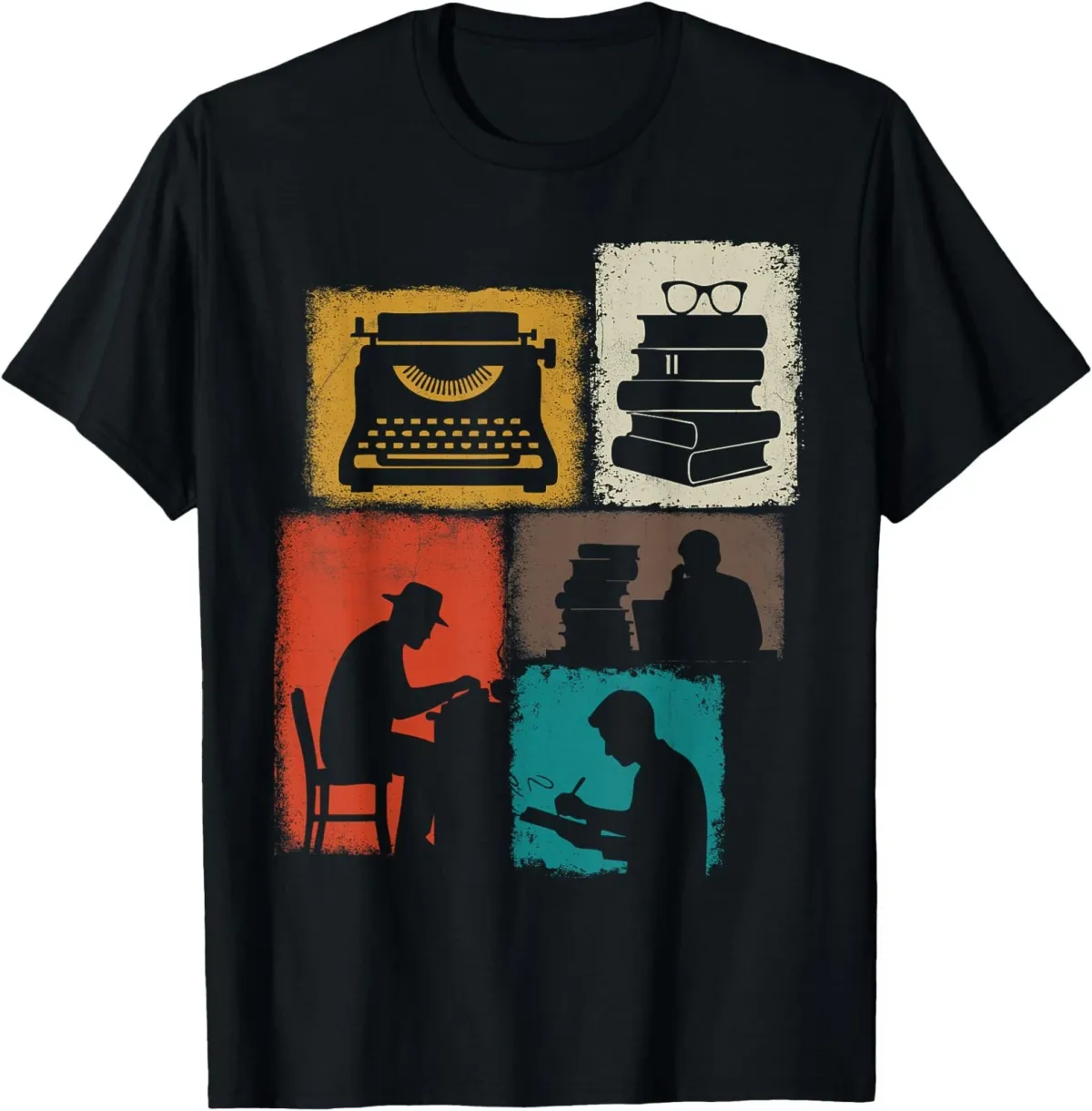 Women's T-Shirts Writer Vintage Collage Writing Men Author Journalist T-Shirt_ecoleips.com
