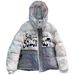Women’s Hooded Denim-Trimmed Down Jacket – Winter-Proof White Duck Feather Coat (One Size Fits Most)_ecoleips.com