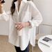 longsved suit white shirt sweater vest agereducing loose knitted vest shirt twopiece suit for women_ecoleips.com