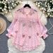 Women's Clothing Light Luxury Style High Grade Lantern Sleeve Shirt For Women In Summer Mesh Hot Diamond Loose Flesh Covering Design Temperament Top_ecoleips.com
