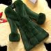 Elegant Faux Fur Coat For Women - Long Sleeve, V-Neck, Mid-Length Winter Jacket With Detachable Fur Collar, Red/Black/White/Green/Grey/Khaki_ecoleips.com