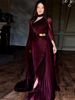 Modest Evening Dress Retro Elegant Long Sleeved Rhinestone Dress For Women Spring Fashion Muslim Clothing_ecoleips.com