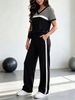 Women's Spring/Summer Short Sleeve Two Piece Set Fashion Trendy Casual Spot Goods_ecoleips.com
