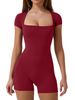 K New European And American Short Sleeved Jumpsuit Yoga Suit Casual Sports Jumpsuit Waist Cinching Shapewear_ecoleips.com