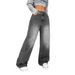 Women's High-Waisted Straight-Leg Jeans – Distressed Washed Denim Pants For Effortless Streetwear Style_ecoleips.com