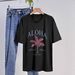 Women's Casual Sports Top American Style Multi Color Round Neck Short Sleeve Simple Fashionable Solid Loose Printed T-Shirt_ecoleips.com
