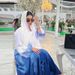 Dubai Malaysia Solid Color Gradient Fashion Feather Abaya Two-Piece Dress Set_ecoleips.com