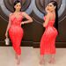 Women's New Product Skirt Sexy Nightclub Mesh Perspective Embedding Diamond Hot Rolled Strap Dress_ecoleips.com