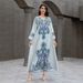 Muslim Women's Robe Abaya Diamond Beaded Arabic Dress_ecoleips.com
