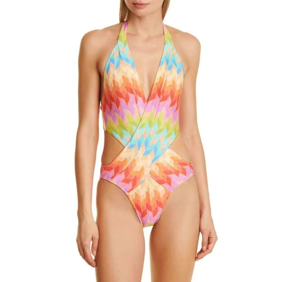 Women's one-piece sexy bikini belly-covering beach hot spring swimsuit suit _ecoleips.com