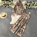 Fashion Suit For Women Spring And Autumn Ink Painting Jacquard Zipper Hooded Knitted Sweatshirt Two-Piece Set_ecoleips.com