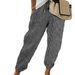 Aria Basics 2025 New European And American Striped Print Pocket Fashion Casual Loose Long Pants For Women_ecoleips.com