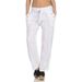 Women's Linen Cotton Blend Trousers Solid Color Casual Pants With Adjustable Waist Belt Comfort Fit Relaxed Wide Leg_ecoleips.com