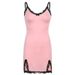 Aria Basics Aria Basics Summer European American Women's Lace Trim, Color-blocking, Slit, Spaghetti Straps, Sexy Slim-fitting, Elegant Dress_ecoleips.com