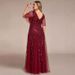 Women's Clothing Large Size Bridesmaid Dress Toast Evening Dress Sequined Mesh Fishtail Slim Banquet Host Dress_ecoleips.com