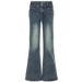 Women's Clothing Retro Wide Waist Button Down Slim Fit Low Rise Washed Denim Jeans Casual Stylish Simple Versatile Long Pants For Women_ecoleips.com