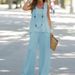 Women's Clothing Solid Color Suit Summer Casual Women's Vest Top Elastic Waist Trousers Two Piece Suit_ecoleips.com