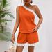 Women's Off-Shoulder Front Vest And Shorts Set Fashion Clothing_ecoleips.com