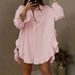 Women's Clothing New Size Women's Solid Color Loose Ruffled Hem Loose Shirt_ecoleips.com