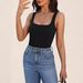 Women's Clothing Ribbed Square Neck Sleeveless Top - Slim Fit Stretch Fabric For Casual & Layering_ecoleips.com