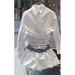 Spring Korean Style Outfit Youthful Unique Beautiful Petite Fashion White Shirt Shorts Set Women's Clothing_ecoleips.com