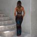 D9742 Women's Fashion Sexy Slim Fit Strapless Printed Tank Top Bodycon Skirt Two-Piece Set_ecoleips.com