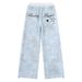 Unisex Tie-Dye Star Print Lounge Pants - Double Waistband Cotton Boho Trousers (Black/Blue/Pink) - S/M/L_ecoleips.com