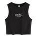Women's Clothing Black Embroidered Sports Tank Top For Women Short Knitted Sleeveless Outerwear Innerwear Hot Girl Fashion_ecoleips.com