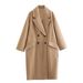 Loose Long Coat Coat Autumn And Winter Women's Woolen Solid Color New Temperament Long Sleeves_ecoleips.com