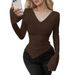 Voya Women's Sexy Hot Girl With A Cinched Waist To Show Off Her Thinness, Irregular Hem, Bottom Layer, Shirt, Top For Women_ecoleips.com