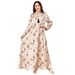 Women's Robe New Printed Embroidery Large Swing Muslim Dress_ecoleips.com