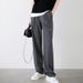 Women's Clothing autumn and winter tall gray suit pants old money style pants slim wide leg pants niche casual straight pants for women_ecoleips.com