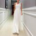 Women's Clothing New Style Elegant Oblique Shoulder Ribbon Pleated Casual Wide Leg Jumpsuit_ecoleips.com