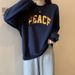 real-shot Printed Long-sleeve Round-neck Composite Sweatshirt For Women, Spring And Autumn Thin Loose_ecoleips.com