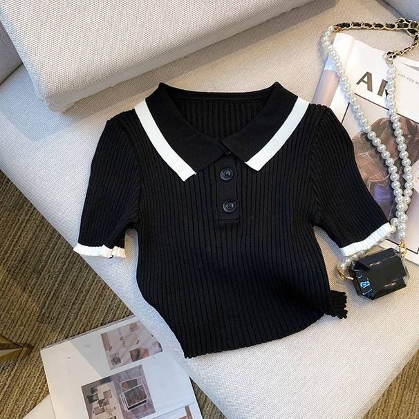 Women's Clothing Pure Desire Style Short Waist Baring Hot Girl T Ice Silk Sweater Tops For Women_ecoleips.com