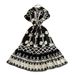 Women's Clothing Short Sleeve Temperament High End V Neck Waist Fashion Printed Dress Skirt_ecoleips.com