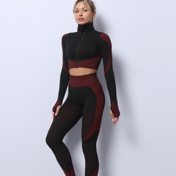 Women's Clothing Sports Yoga Suits Fitness Vest Jacket High Waist Yoga Pants Three Piece Set_ecoleips.com