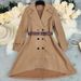 Women's Oversized Wool Blend Trench Coat - Elegant Long Double-Breasted Jacket For Fall & Winter, Khaki, S/M/L/Xl_ecoleips.com
