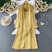 Women's Clothing Elegant Mid-Length Coat Set With Shawl And Tie Details Loose Fitting Satin Slip Dress For Women_ecoleips.com